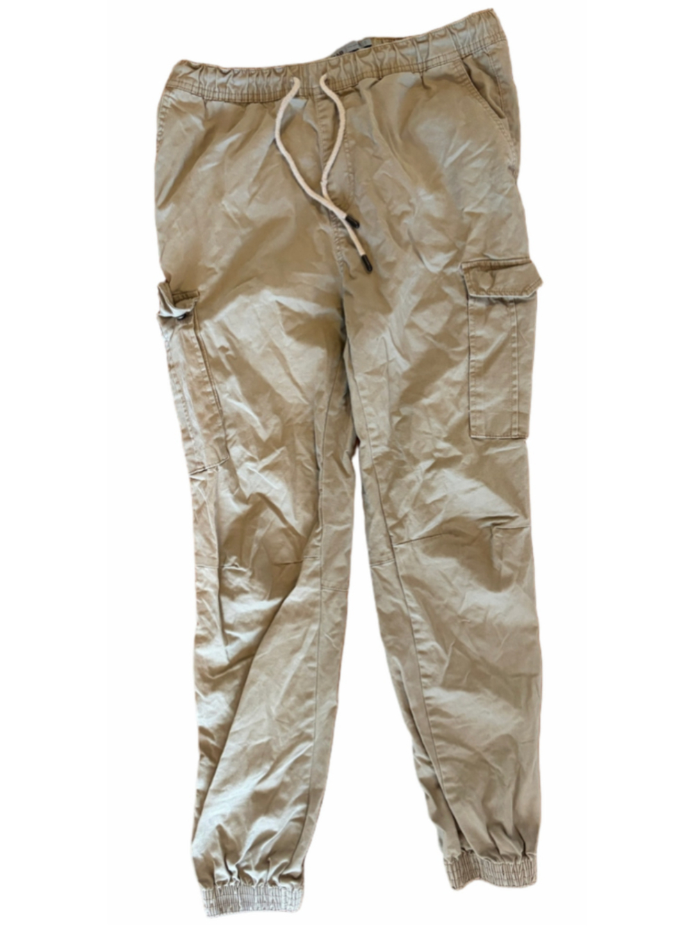 Men's DJAB Cargo Pants Size L Beige Organic Cotton Joggers